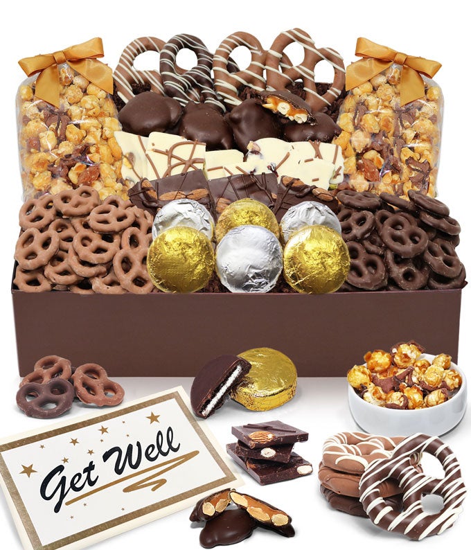 Get Well - Belgian Chocolate Covered Snack Tray