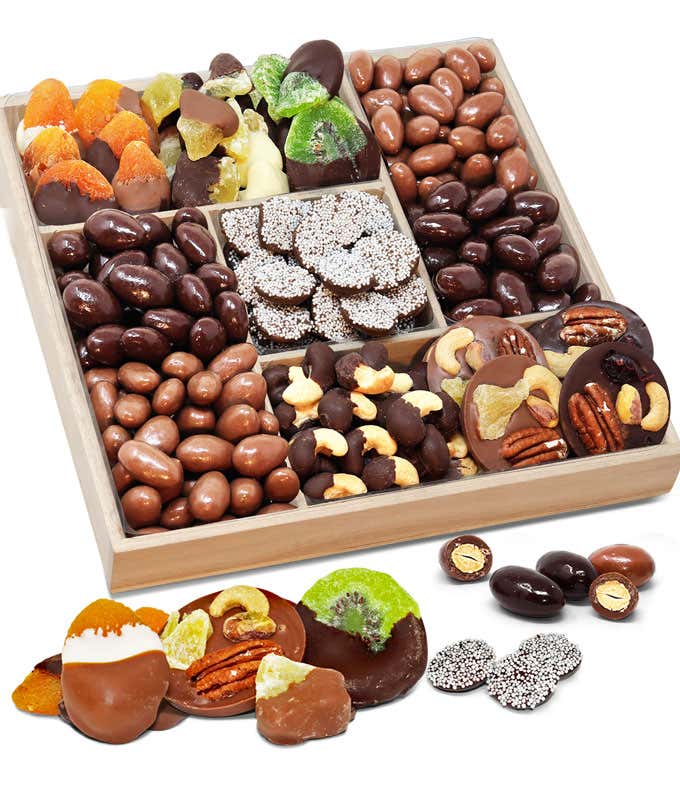 Spectacular Belgian Chocolate Covered Dried Fruit and Nut Tray