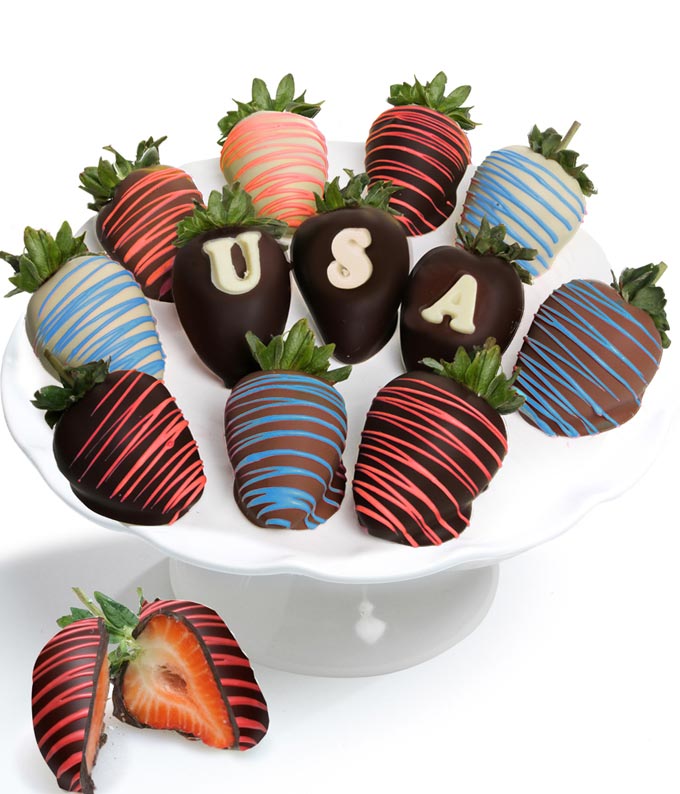 Patriotic Belgian Chocolate Covered Strawberries