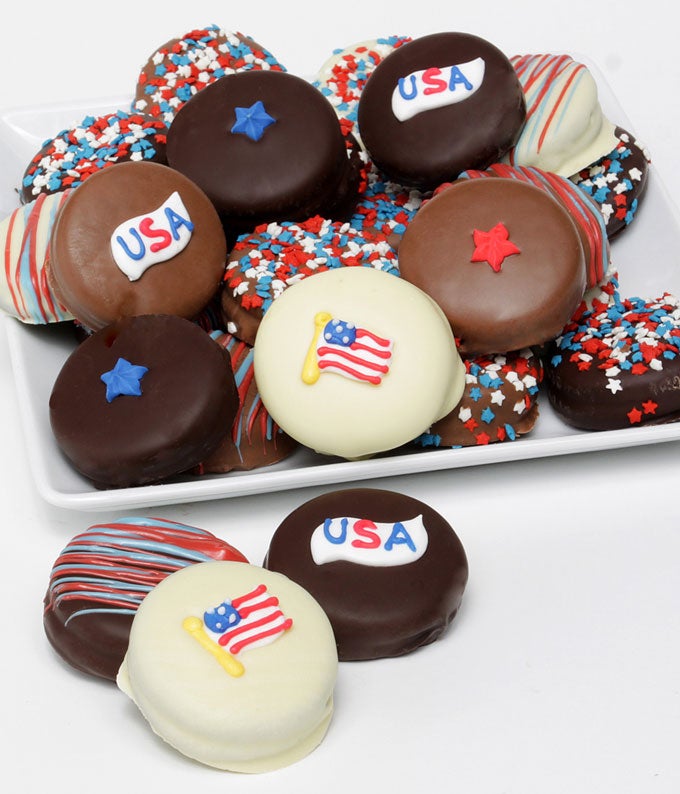 Patriotic Chocolate Covered Cookies
