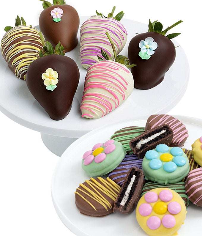 Fresh Flowers Belgian Chocolate Covered Strawberries and OREO Cookies