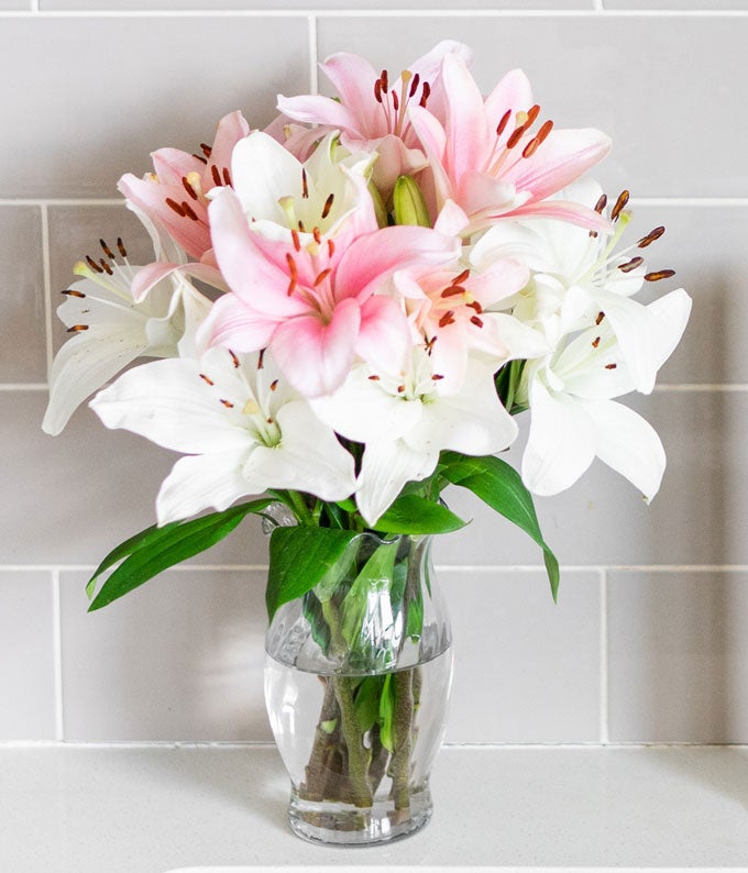 Stunning Pink & White Lilies