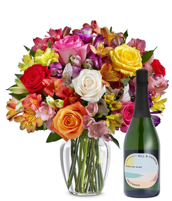 Roses & Lilies with Sparkling Wine