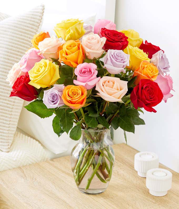 Two Dozen Rainbow Roses