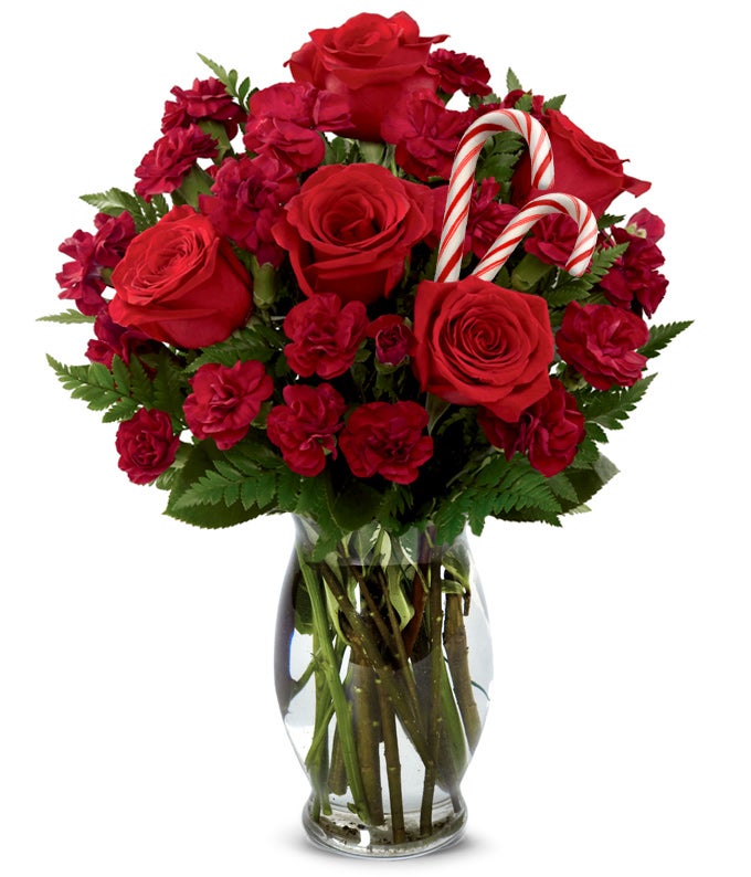 Christmas Rose Candy Cane Bouquet