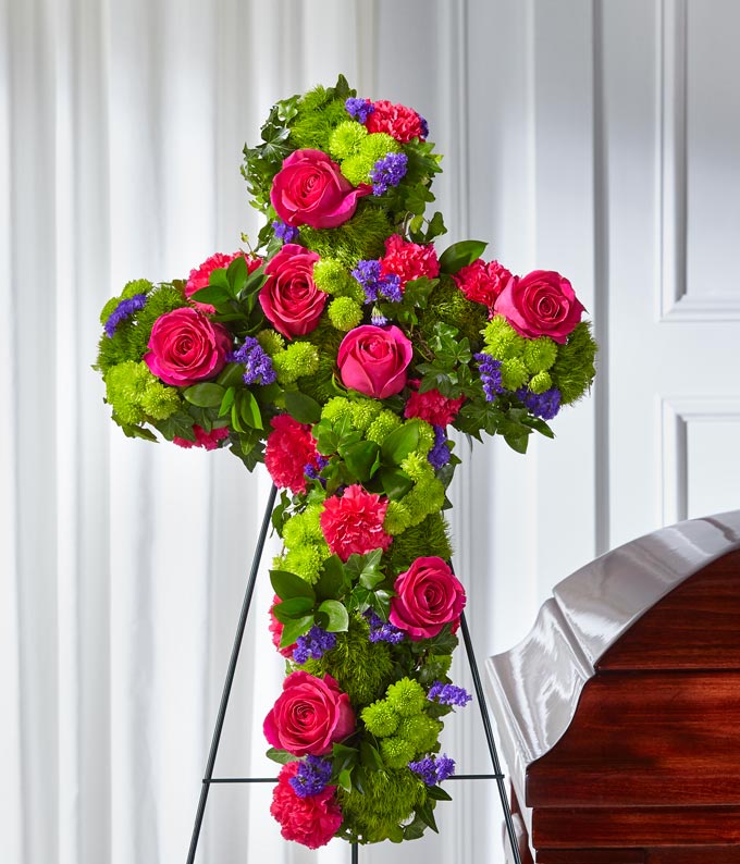 Tribute Rose Floral Cross at From You Flowers
