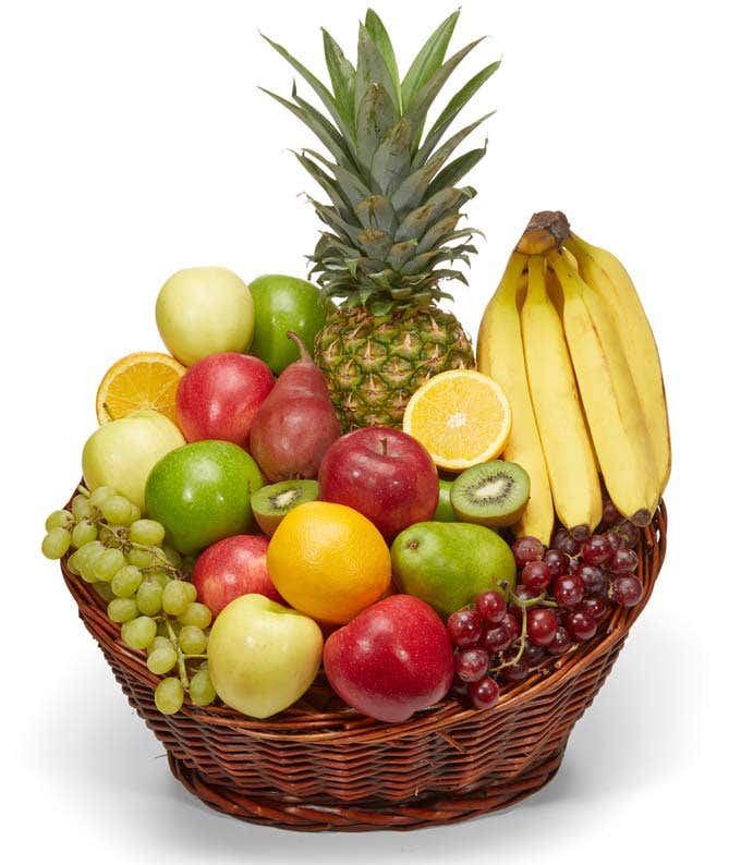 A variety of fruit for delivery in a basket 
