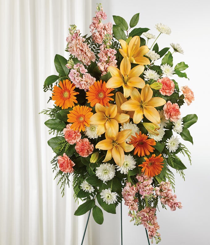 佐野元春/ALL FLOWERS IN TIME 30TH.ANNIVERSA… Peaceful Peach Standing Spray at From You Flowers