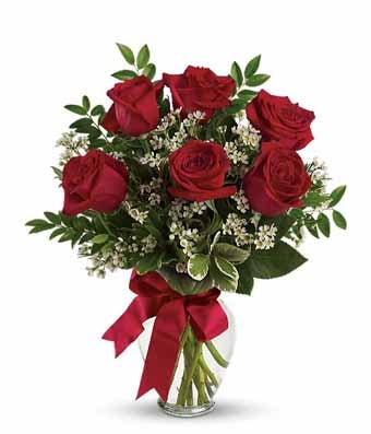 Thoughts of You Bouquet with Red Roses