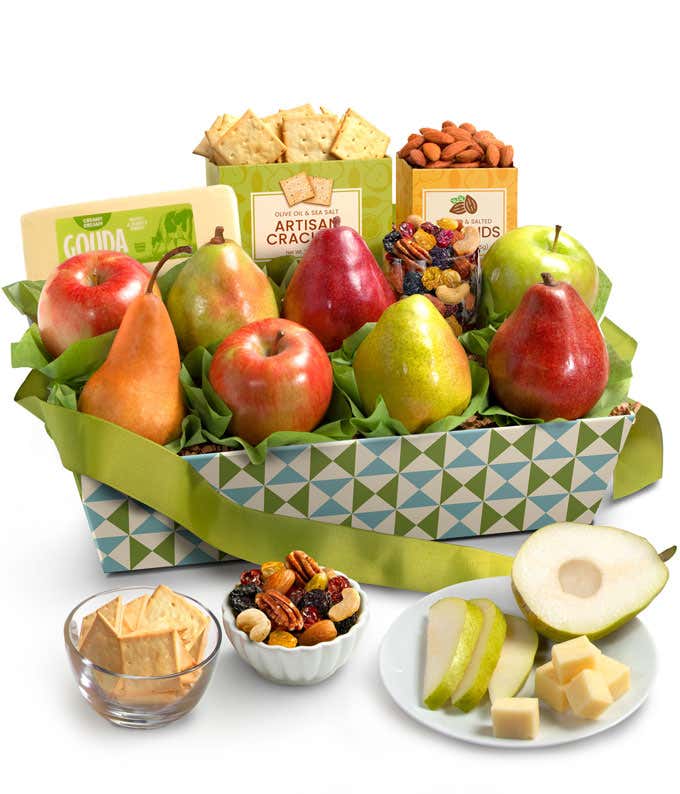 Classic Cheese & Fruit Gift Basket