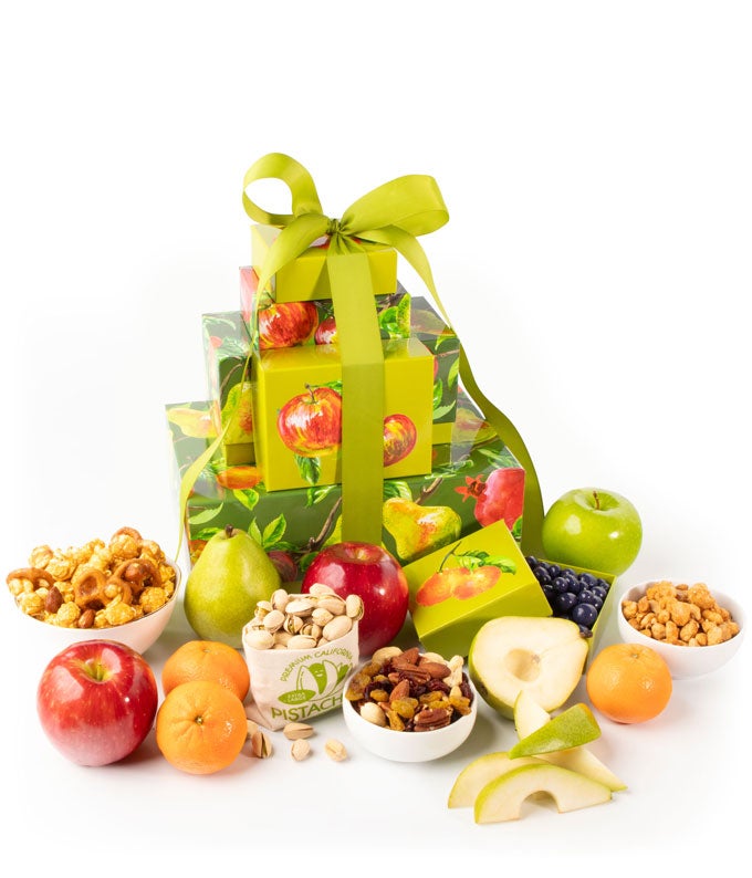 Fruit, Nuts, & Sweets Gift Tower