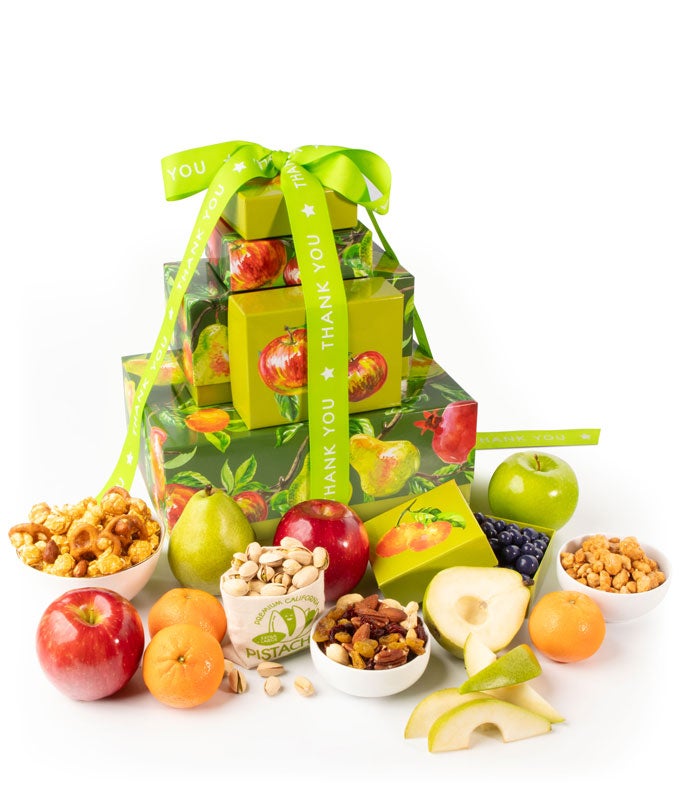 Fruit, Nuts, & Sweets Thank You Gift Tower