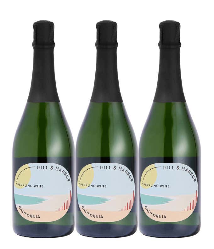 A three-bottle pack of Hill & Harbor California Sparkling Wine