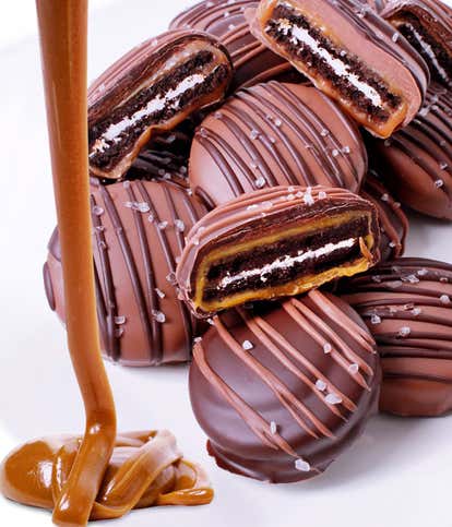 Sea Salt and Caramel Chocolate Covered OREO&reg; Cookies - 12 Pieces