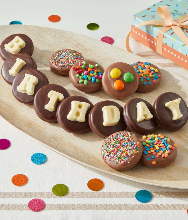 BIRTHDAY Belgian Chocolate Covered OREO&reg; Cookies - 14 Pieces