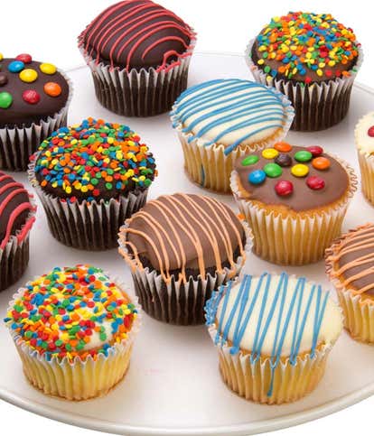 Birthday Cupcakes Dipped in Chocolate 