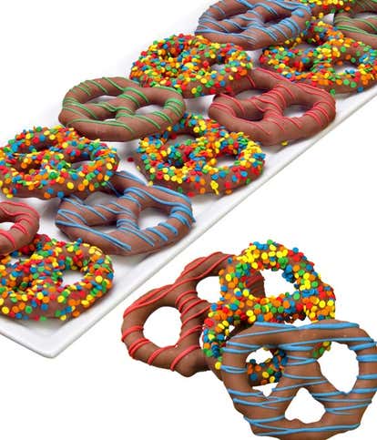Birthday Belgian Chocolate Dipped Pretzels 