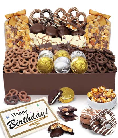 Happy Birthday - Belgian Chocolate Covered Snack Tray