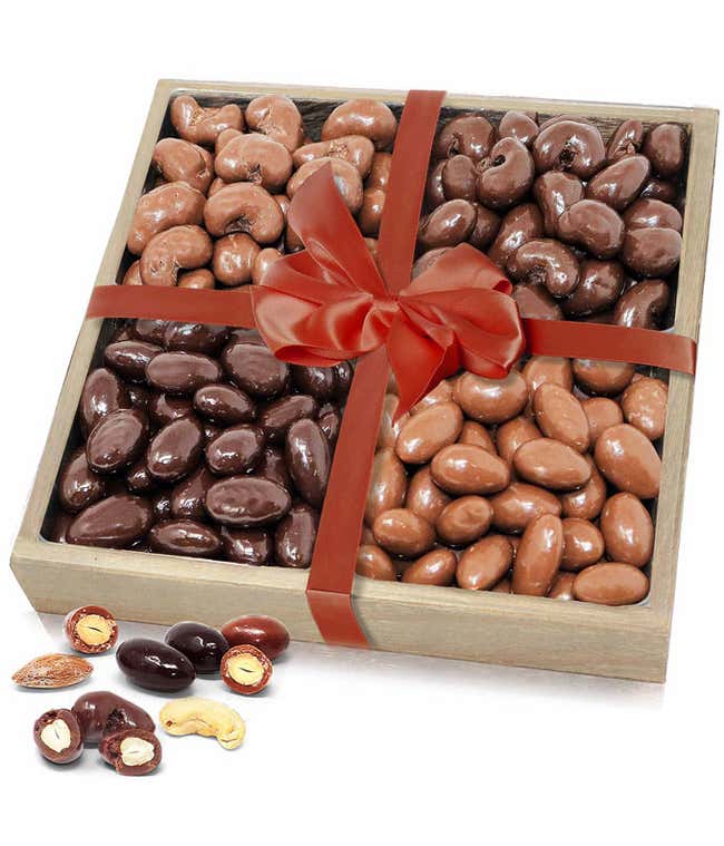 Premium Belgian Chocolate Covered Almond and Cashew Tray