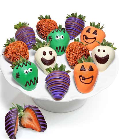 Halloween Chocolate Covered Strawberries - 12 Pieces