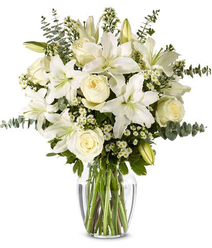 With All Our Sympathy Lily Arrangement