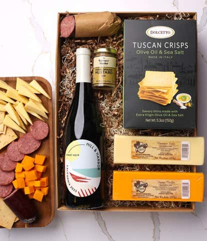 Cheese, Meat & California Red Wine Gift Box