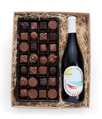 Gourmet Chocolates & California Red Wine Gift Box