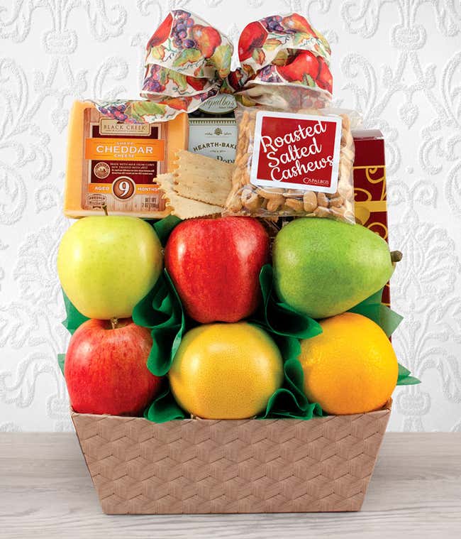 Nature's Bounty Fruit, Cheese &amp; Nuts Gift Basket
