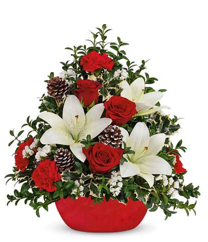 Lovely Christmas Lilies Mini Tree