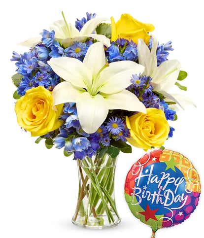Blue Skies & Sunshine with Birthday Balloon