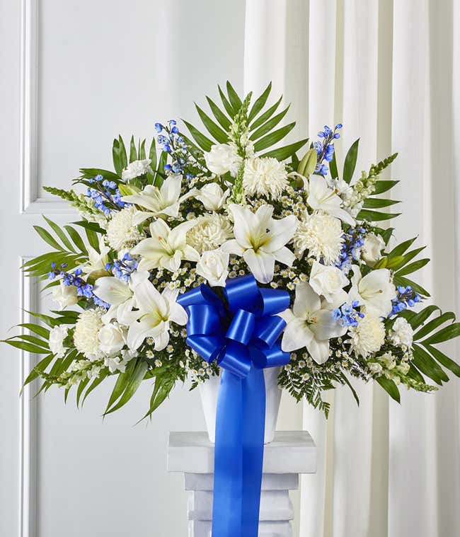 Blue &amp; White Sympathy Standing Basket