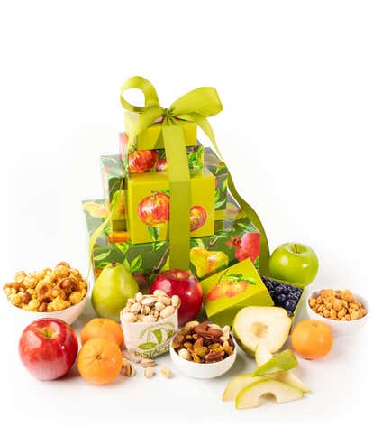 Fruit, Nuts, & Sweets Gift Tower