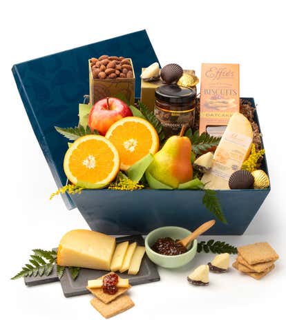 Joyful Fruit & Cheese Gift Basket