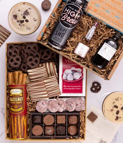 Chocolate & Sweets Box with Chocolate Cherry Espresso Martini Cocktail Kit
